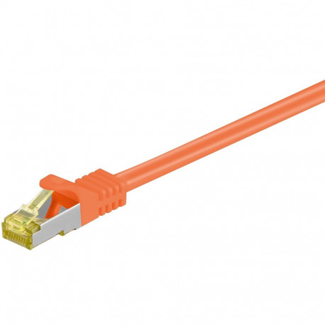 RJ45 Patch Cord CAT 6A S/FTP (PiMF), 500 MHz, with CAT 7 Raw Cable, orange