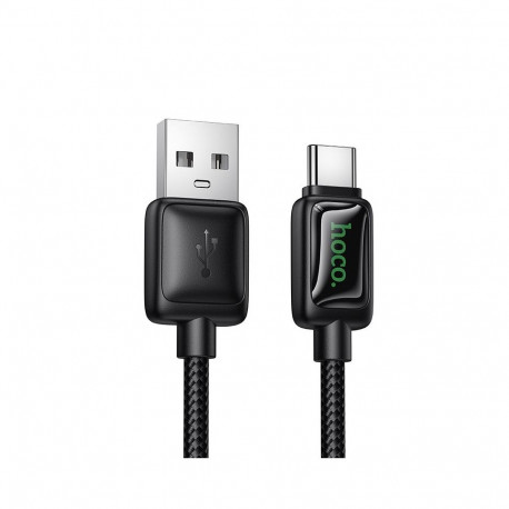 Cable with LCD USB A to USB C Hoco 3A 1,2 m U146 black