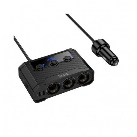 Car charger Hoco 2xUSB A + 2xUSB C+3x cigarette lighter ports PD QC3.0 240W Z64 black