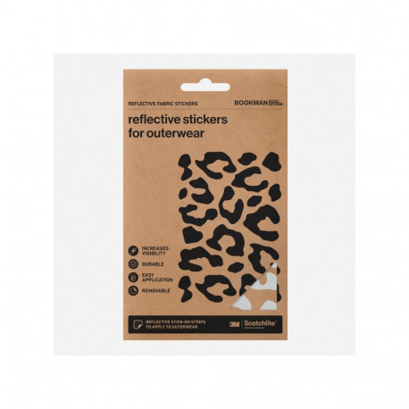Helkurkleepsud kangast BOOKMAN Reflective Fabric Stickers, Leopard Silver