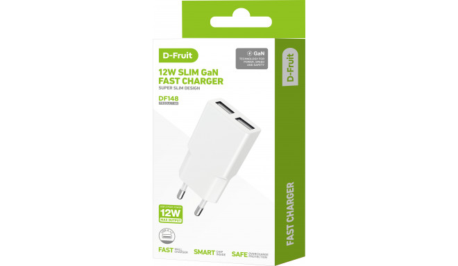 D-Fruit charger 12W 2xUSB-A DF148