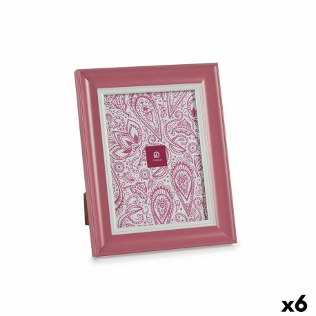 Photo frame Gift Decor Pink Crystal Plastic (6 Units)