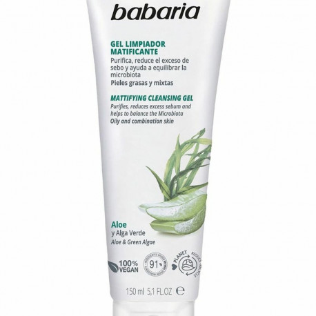Näo puhastamise geel Babaria Aloe Vera 150 ml Matistav viimistlusvahend