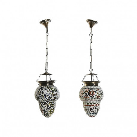 Ceiling Light DKD Home Decor Crystal Metal Multicolour 25 W 20 x 20 x 28 cm (2 Units)