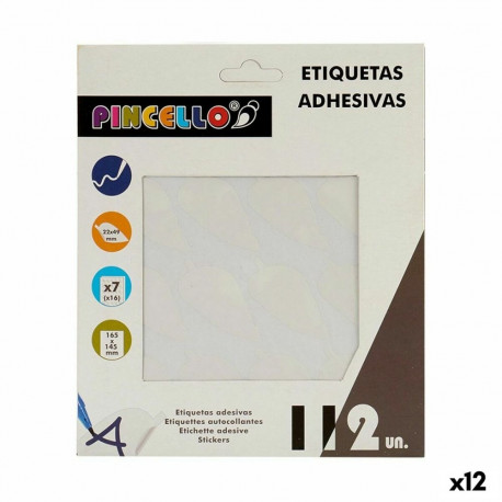 Adhesive labels Pincello 1711079 1711079 White 17 x 4 x 19 cm 22 x 49 mm Sheets (12 Units)
