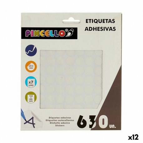 Adhesive labels Pincello 1711074 1711074 White Ø 13 mm 17 x 4 x 19 cm (12 Units)