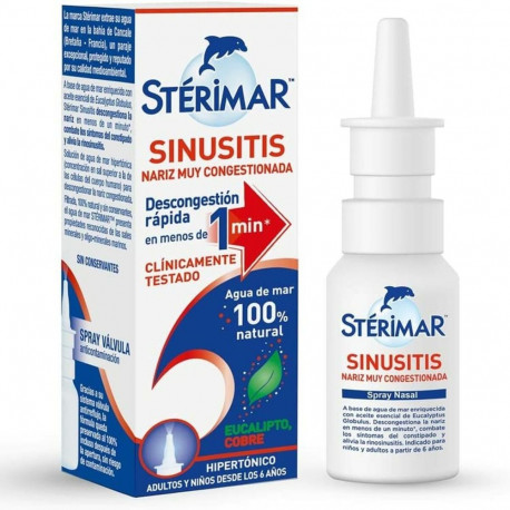 Ninasprei Stérimar Sinusitis 20 ml Soolane vesi Vähendab ummistust