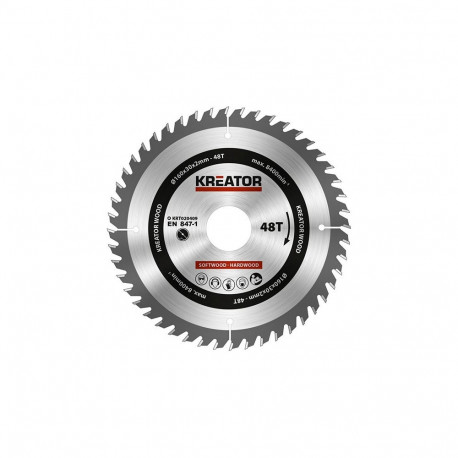 Saw blade for wood Ø160x30x2mm, 48 teeth Kreator