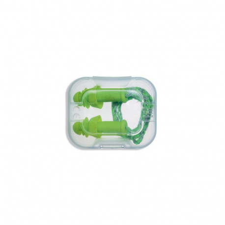 UVEX Ear plugs, reusable, Whisper+,  corded with a storage box. SNR: 27dB, lime