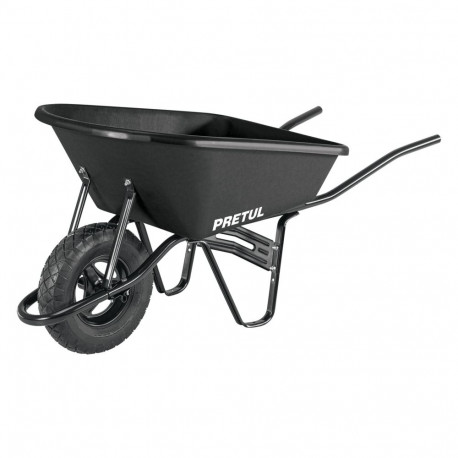 Pretul 95L garden wheelbarrow with plastic tray (3pcs)