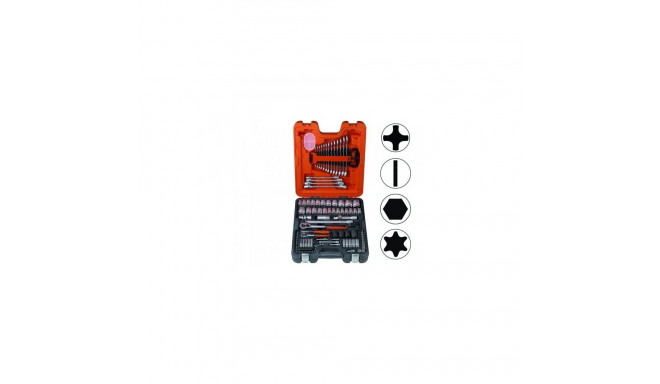 Socket and spanners set 1/4" and 1/2" 106 pcs Metric+INCH