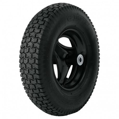 Reinforced pneumatic wheelbarrow wheel, 41x10cm with shaft and 1x ball bearings Truper®