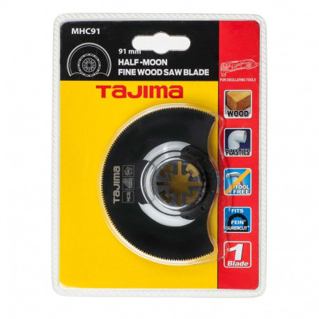 Multitool saw blade for wood, plastic and soft metal, half-moon dish 91mm