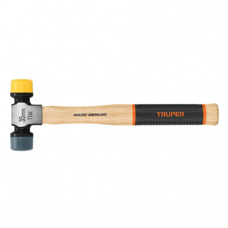 Smooth face hammer with interchangable soft/hard faces, 35mm Truper®
