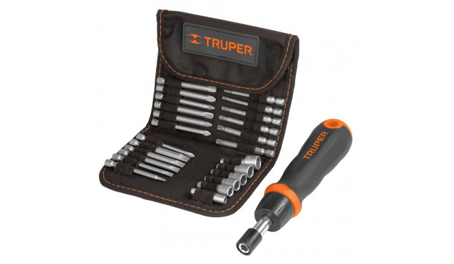 Ratcheting screwdriver & bits set, 26pcs Truper®