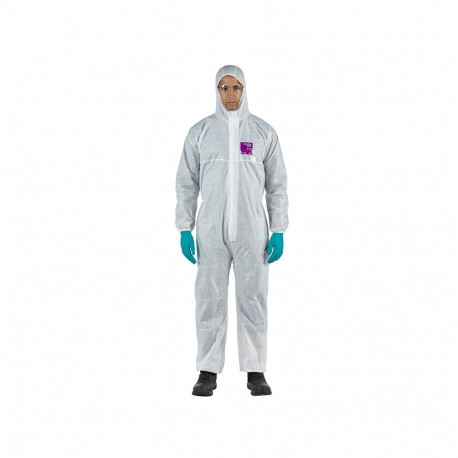 Ansell AlphaTec 1500 Type 5/6 protective coverall – breathable SMS fabric, CE Category III, stitched