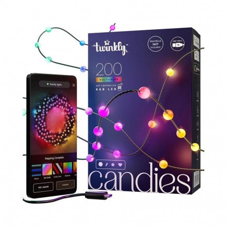 Twinkly Candies – 200 Pearl-shaped, Green Wire, USB-C