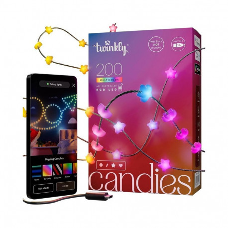 Twinkly Candies – 200 Star-shaped, Green Wire, USB-C