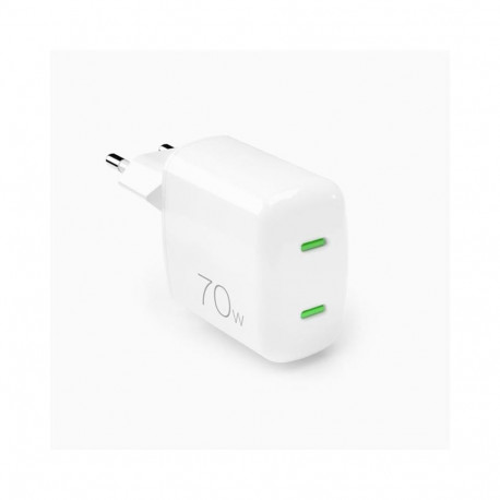 Vooluadapter Puro GaN 70W 2xUSB-C, White