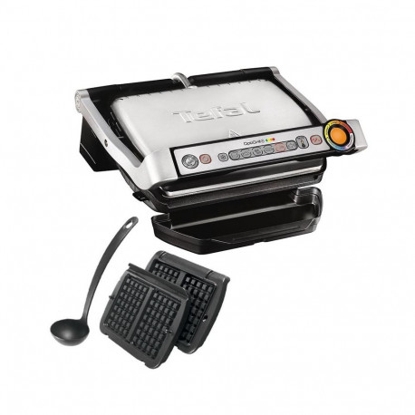 Lauagrill Tefal Optigrill+ vahvliplaatidega, inox