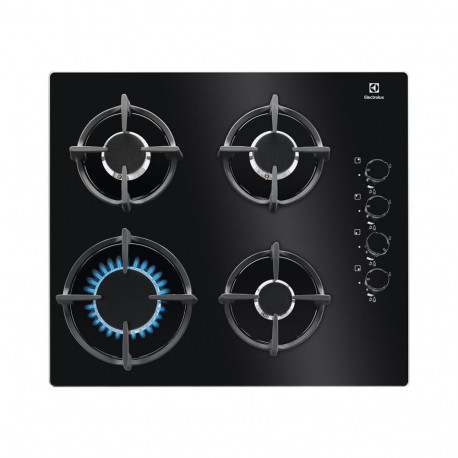 Int.gaasiplaat, Electrolux, 60cm, must klaas