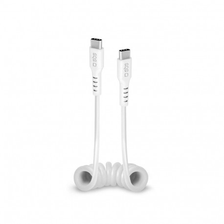Cable SBS Coiled USB-C/USB-C 17-100cm White