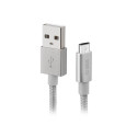 Cable SBS Braided USB/MicroUSB 1m Silver