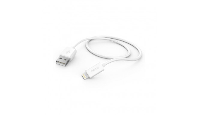 Kaabel Hama USB A - Lightning, 1m, valge