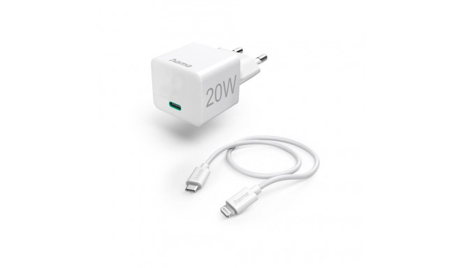 Vooluadapter Hama 20W Kit Lightning,  White