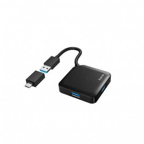 USB jagaja Hama 4 pesa USB 3.2 Gen 1 + USB-C Adapter