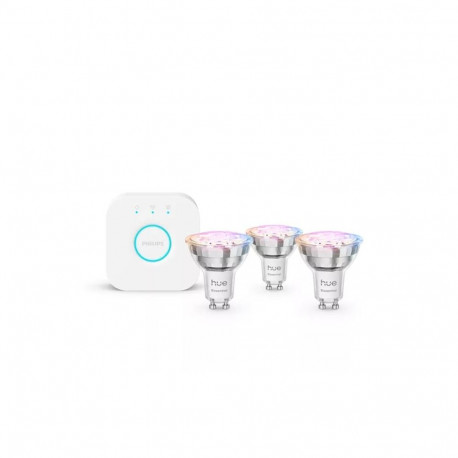 Philips Hue Essential GU10 4.7W 345lm, Colored, 3-pack + Bridge