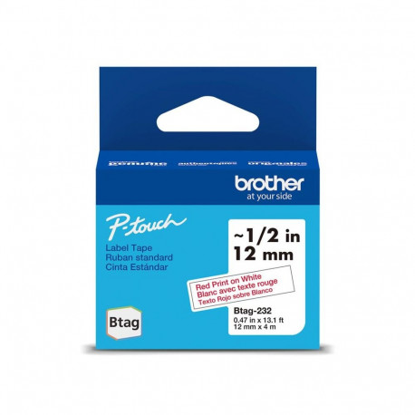 Lint Brother BTAG232 12mm punane/valge 4m