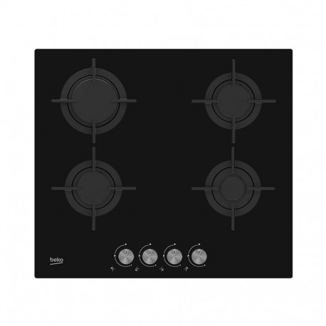 Int.gaasiplaat, Beko, 4x, must klaas