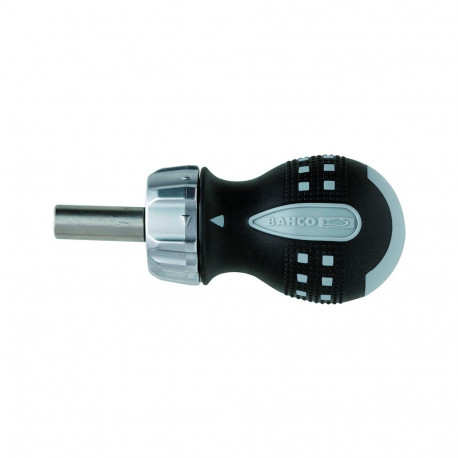 Stubby ratcheting 1/4" bit holder screwdriver 95mm