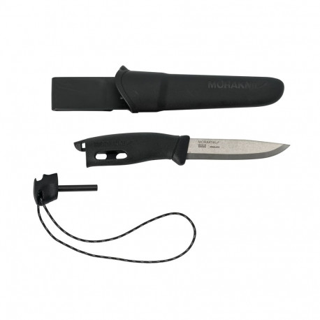 Morakniv Companion Spark Knife – 2.5mm Stainless Steel Blade, Fire Starter, Black