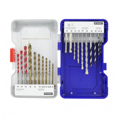 Tivoly segamaterjalide puurikomplekt – 20-osaline HSS ja karbiidpuurid Ø 3–8 mm, T20 Mixed RANGER ka