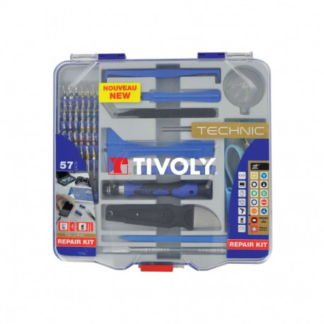 Tivoly Smartphone & Tablet Opening Kit – 57-Piece Precision Bit & Accessory Set, 4 mm Hex Shank, RAN