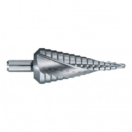 Astmeline puur HSS, Ø4-12 mm. Aste 1 mm. Laastusoon spiraalne. Haljas