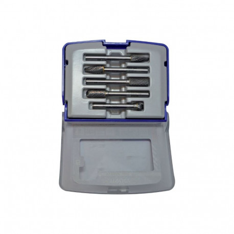 Tivoly karbiidist rotatsioonifreeside komplekt – 5-osaline, Ø8mm, laastumurdjatega hambad, 6mm vars,