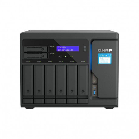 QNAP 8-Bay desktop NAS TS-855X-8G C5125 8-core, Processor frequency 2.8 GHz, 8 GB, 1x USB 2.0 port, 