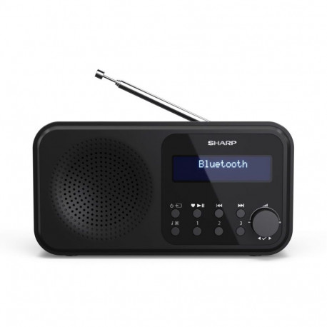 Sharp DR-P420(BK) Tokyo Portable Digital Radio, FM/DAB/DAB+, Bluetooth 5.0, USB or Battery Powered, 