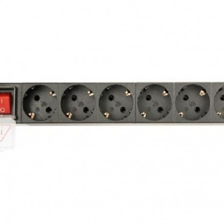 Listwa zasilająca rack (PDU), 8 gniazd typ Schuko, 1U, 16A, wtyk Schuko 3m