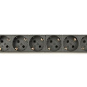 Listwa zasilająca rack (PDU), 8 gniazd typ Schuko, 1U, 16A, wtyk Schuko 3m