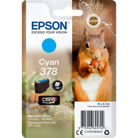 "Epson Tinte 378 C13T37824010 Cyan bis zu 360 Seiten"