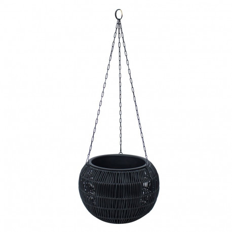 Lilleampel WICKER D32xH22cm, must