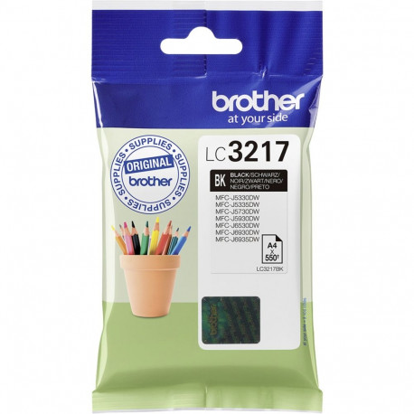 BROTHER LC3217BK BLACK INK CARTRIDGE, 550P