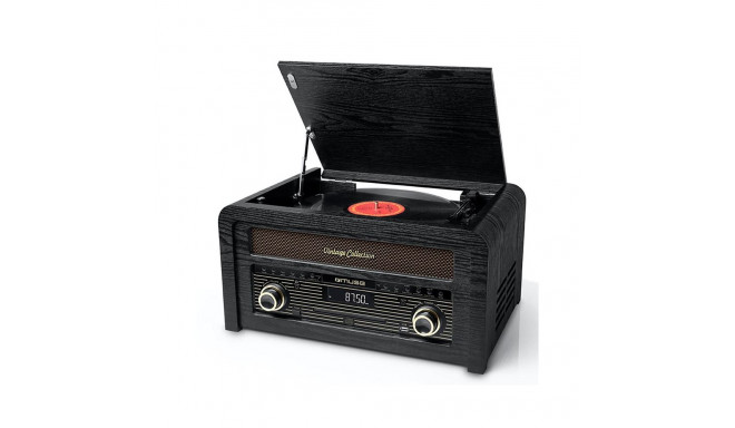 Muusikakeskus Muse, retro, CD/USB,BT, Vinüül, must