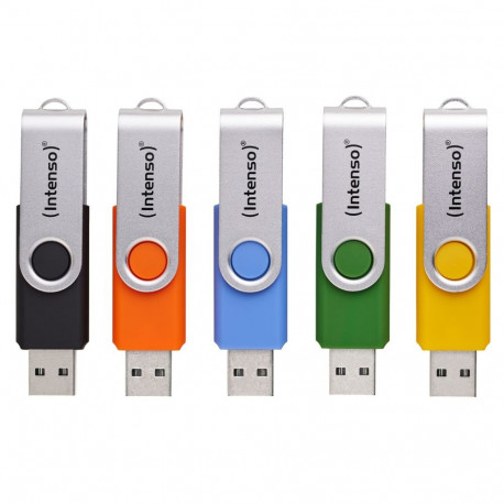 Intenso USB-mälupulk Office Line 16GB 3.2 Multipack x5, mitmevärviline