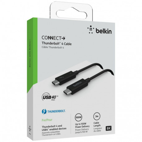 "Belkin Thunderbolt 4 Kabel USB-C/USB-C 40 Gbit/s 100W 2m Black"