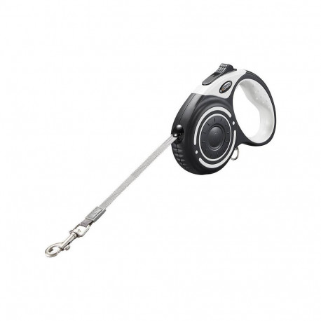 Automatic leash 5m with flashlight and bag container and Dogness bags (gray)